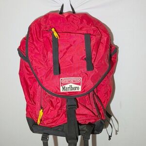 Marlboro Adventure Team Backpack Large Red Vintage Hiking Internal Frame